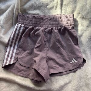 adidas Women's Athletic Shorts — Mauve with White Stripes